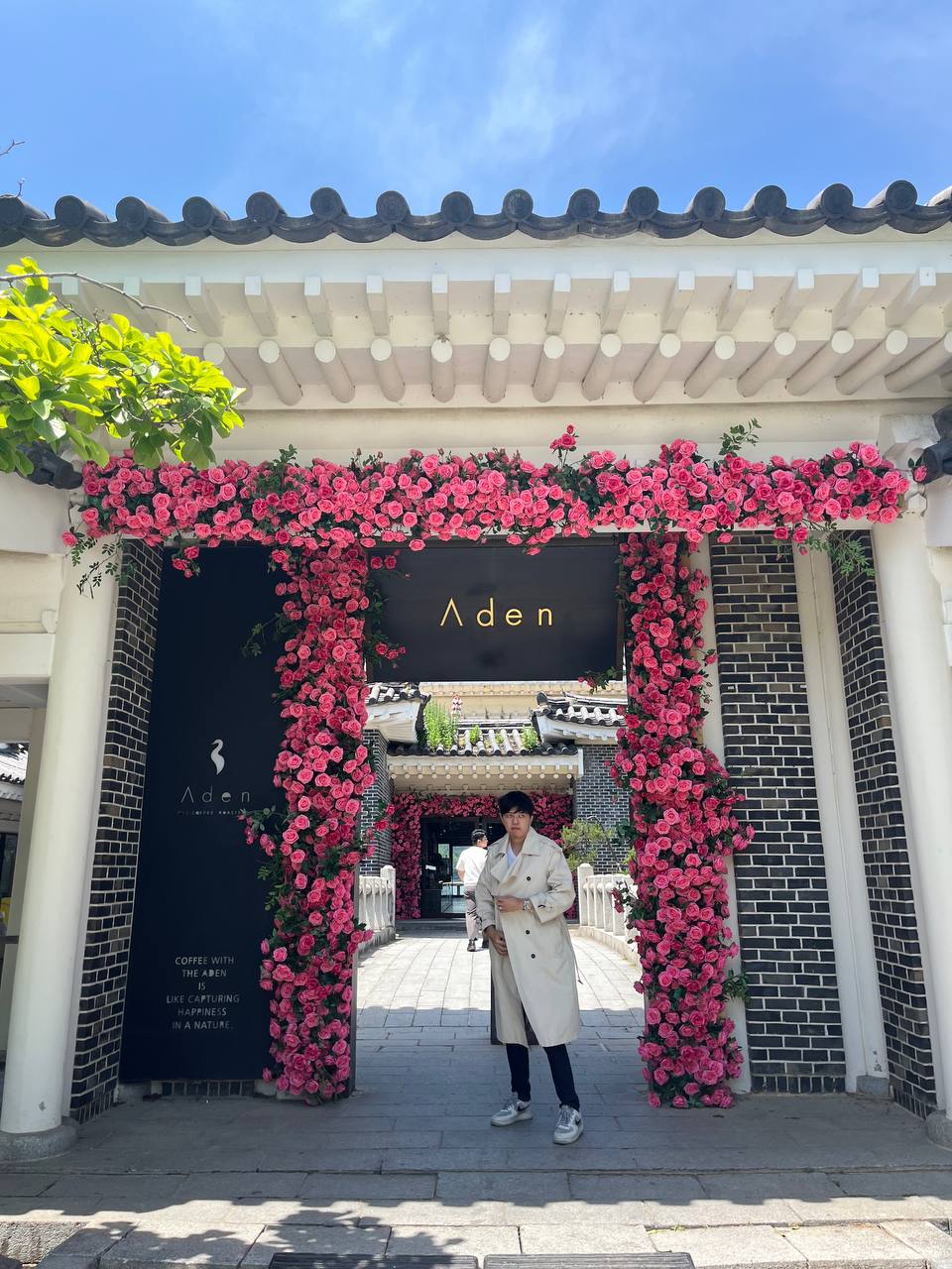 Aden cafe in Gyeongju, blending modern aesthetics with traditional Korean design for a unique cafe experience
