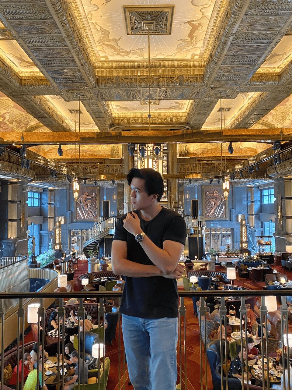 Atlas Bar interior with bird's eye view of bar