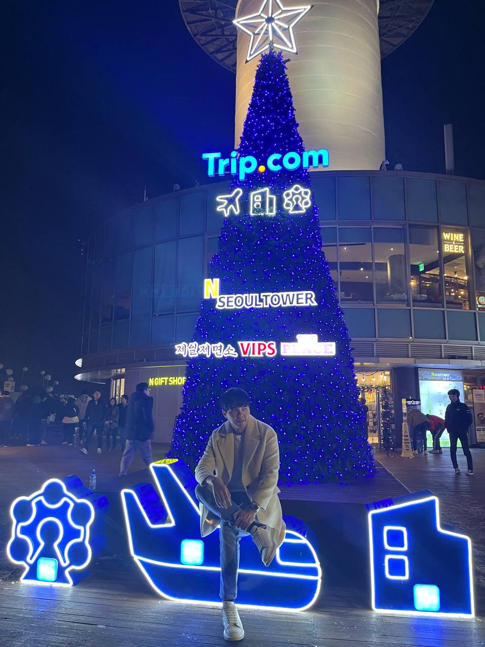 N-Seoul Tower overlooking the city of Seoul, offering panoramic views of the surrounding area