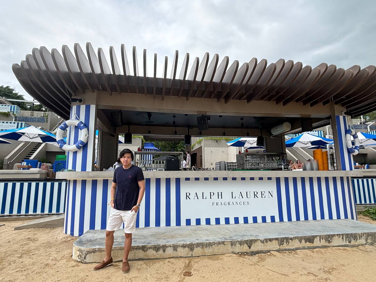 Ralph Lauren Beach Club with oceanfront seating
