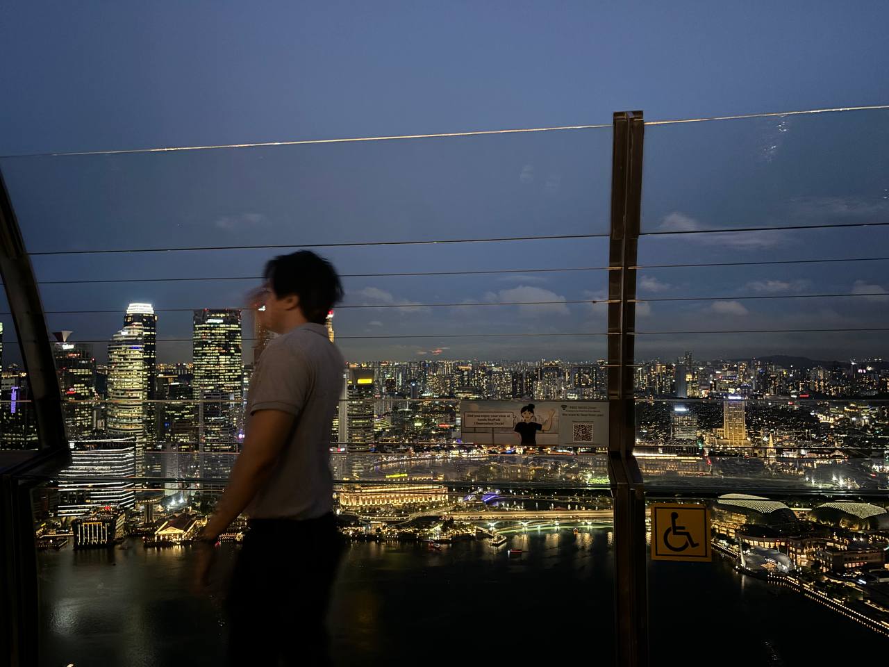Sky Deck Observatory, offering panoramic views of the Singapore city skyline
