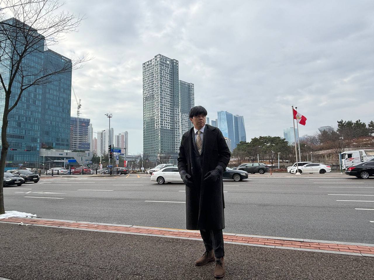 Songdo, a modern district in Incheon, South Korea with futuristic architecture